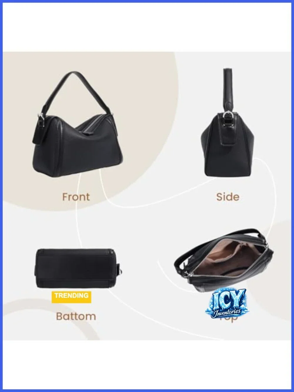 Genuine Leather Satchel Purse Women Top Handle Crossbody Bag Adjustable Strap